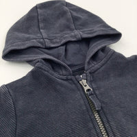 Black/Grey Stonewashed Effect Zip Up Hoodie Sweatshirt - Boys 12-18 Months