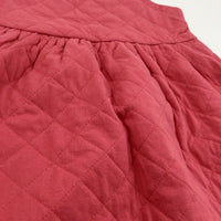 Coral Pink Quilted Dress - Girls 6-7 Years