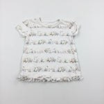 Ducks & Flower White T-Shirt - Girls 9-12 Months