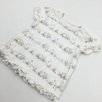 Ducks & Flower White T-Shirt - Girls 9-12 Months