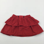 Spotty Red & Black Corduroy Skirt - Girls 12-18 Months