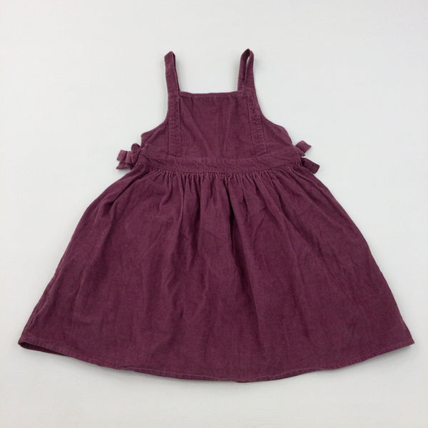 Purple Cord Dress - Girls 6-7 Years