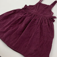 Purple Cord Dress - Girls 6-7 Years