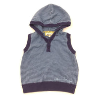 Hooded Blue Stripe Tank Top - Boys 12-18 Months