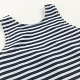 Black & White Striped Swimming Costume - Girls 12-18 Months