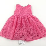 **NEW** Neon Pink Lacey Party Dress - Girls 12-18 Months