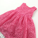 **NEW** Neon Pink Lacey Party Dress - Girls 12-18 Months