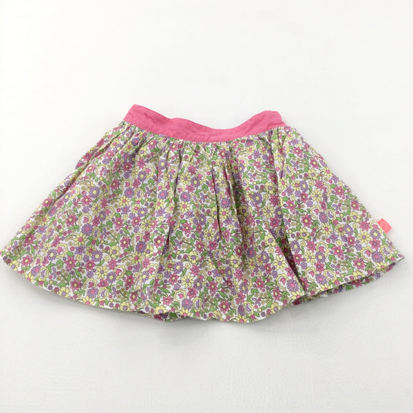 Flowers Colourful Cotton Skirt - Girls 12-18 Months