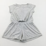 Mottled Grey Ribbed Jersey Playsuit - Girls 2-3 Years