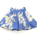 Flowers White, Blue & Yellow Lightweight Cotton Skirt - Girls 2-3 Years