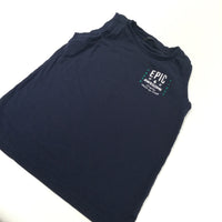 'Epic & Awesome' Navy Vest Top - Boys 7-8 Years