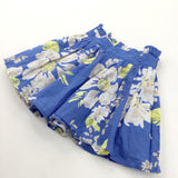 Flowers White, Blue & Yellow Lightweight Cotton Skirt - Girls 2-3 Years
