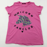 'Unicorn Fan Club' Sequins Pink T-Shirt - Girls 11-12 Years
