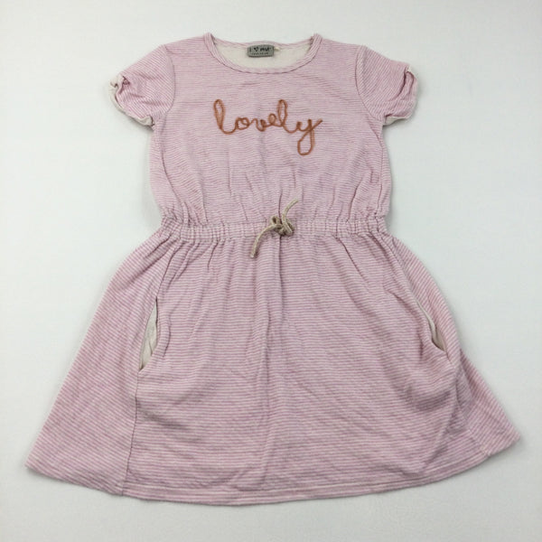 'Lovely' Pink & White Stripe Dress - Girls 9 Years