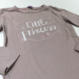 'Little Princess' Beige Long Sleeve Top - Girls 6-7 Years