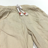 Beige Lightweight Cotton Trousers - Girls 4-6 Months