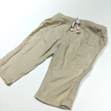 Beige Lightweight Cotton Trousers - Girls 4-6 Months