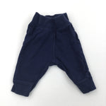 Navy Cuffed Hem Joggers - Boys 0-3 Months