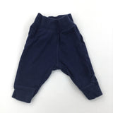 Navy Cuffed Hem Joggers - Boys 0-3 Months