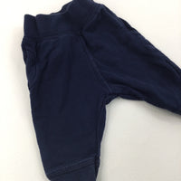 Navy Cuffed Hem Joggers - Boys 0-3 Months