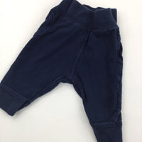 Navy Cuffed Hem Joggers - Boys 0-3 Months