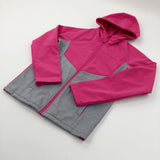 Pink & Grey Fleece Lined Shell Jacket - Girls 11-12 Years