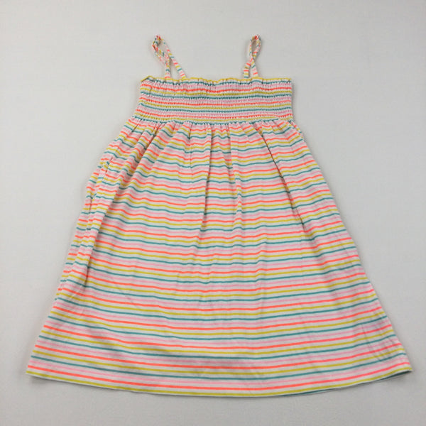 Bright Colouful Stripes Sleevless Dress - Girls 9 Years
