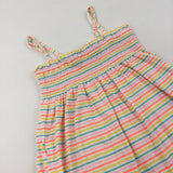 Bright Colouful Stripes Sleevless Dress - Girls 9 Years