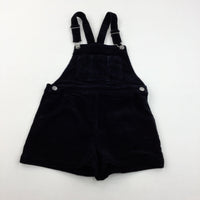 Black Cord Short Dungarees - Girls 8 Years