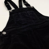 Black Cord Short Dungarees - Girls 8 Years