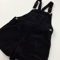 Black Cord Short Dungarees - Girls 8 Years