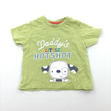 'Daddy's Little Hotshot' Dog Pale Green T-Shirt - Boys 6-9 Months