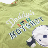 'Daddy's Little Hotshot' Dog Pale Green T-Shirt - Boys 6-9 Months