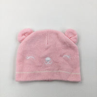 Bear Pink Hat - Girls 0-6 Months