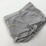 Grey Cotton Twill Shorts - Boys Newborn