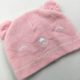Bear Pink Hat - Girls 0-6 Months