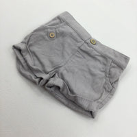 Grey Cotton Twill Shorts - Boys Newborn