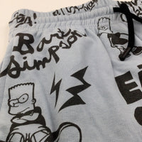 'Eat My Shorts' Bart Simpson Light Blue Jersey Shorts - Boys 12-13 Years