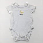 'Monday' Duck White Short Sleeve Bodysuit - Girls 0-3 Months