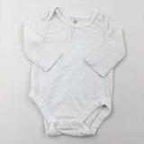 Hearts White Long Sleeve Bodysuit - Girls 0-3 Months