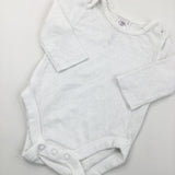 Hearts White Long Sleeve Bodysuit - Girls 0-3 Months