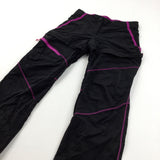 Black & Purple Walking Zip Off Trousers/Shorts - Girls 8 Years