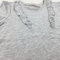 Frills Grey T-Shirt - Girls 7-8 Years