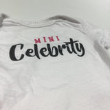 'Mini Celebrity' White Short Sleeve Bodysuit - Girls 9-12 Months