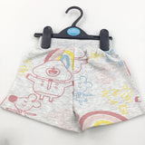 **NEW** Hey Duggee Rainbows Grey Mottled Jersey Shorts - Girls 18-24 Months