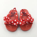 Minnie Mouse Spotty Red & White Sandals - Girls - Shoe Size 7/8