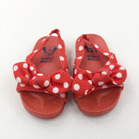 Minnie Mouse Spotty Red & White Sandals - Girls - Shoe Size 7/8