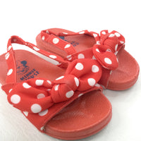 Minnie Mouse Spotty Red & White Sandals - Girls - Shoe Size 7/8