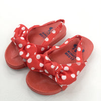 Minnie Mouse Spotty Red & White Sandals - Girls - Shoe Size 7/8