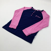 'Be Kind' Navy & Pink Long Sleeve Top - Girls 12-13 Years
